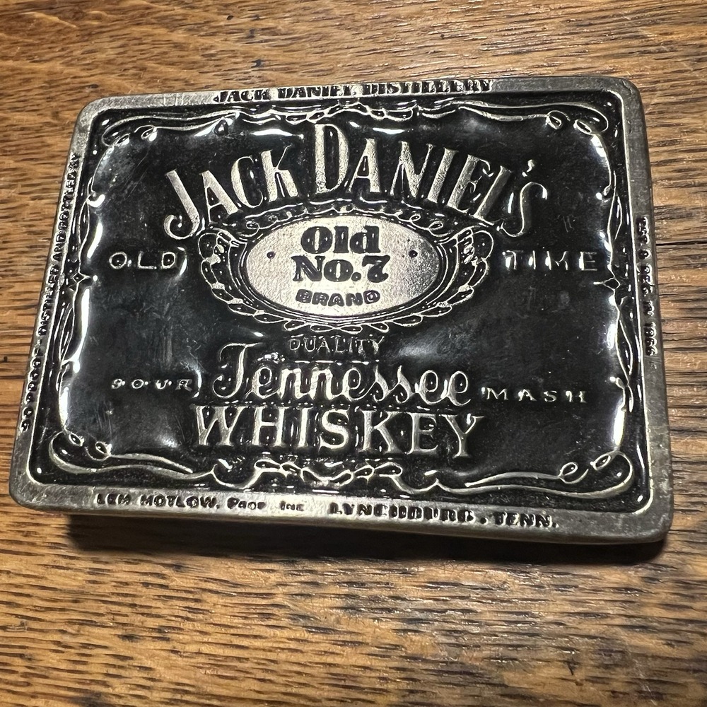 Vintage #8509 Solid Brass Jack Daniel’s Branded Original Whiskey Belt Buckle USA